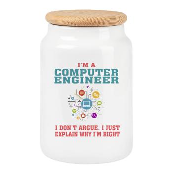 Citation amusante d’ingénierie informatique pour Computer Engi - Boîte à biscuits avec couvercle en bois - blanc - Devant