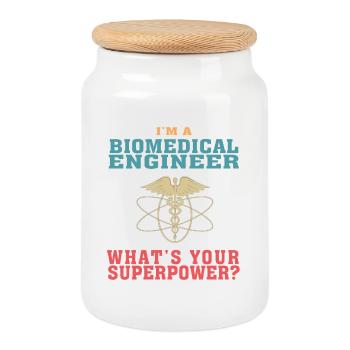 Citation amusante en génie biomédical pour le biomédical - Boîte à biscuits avec couvercle en bois - blanc - Devant