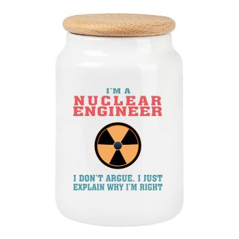 Citation amusante d’ingénierie nucléaire pour le moteur nucléaire - Boîte à biscuits avec couvercle en bois - blanc - Devant