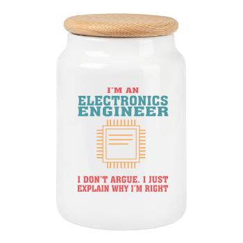 Drôle de devis d’ingénierie électronique pour l’électronique - Boîte à biscuits avec couvercle en bois - blanc - Devant