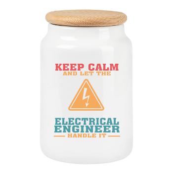 Citation amusante en génie électrique pour l’électricité - Boîte à biscuits avec couvercle en bois - blanc - Devant