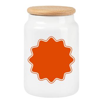 Emblème | Formulaire | Étoiles Coins ronds (vectorgraphique) - Boîte à biscuits avec couvercle en bois - blanc - Devant