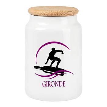 Gironde - Keksdose mit Holzdeckel - Weiß - Vorne