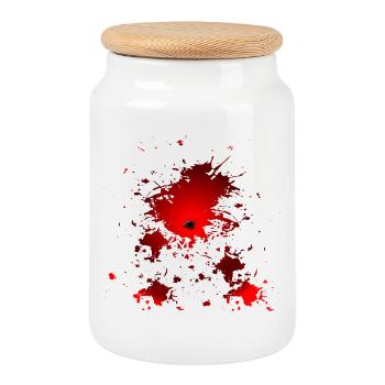 TROU D’INCLUSION DU COSTUME D’HALLOWEEN SANG - Boîte à biscuits avec couvercle en bois - blanc - Devant
