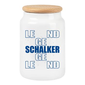 Schalker Legend | Gelsenkirchen Schalke Geschenk - Keksdose mit Holzdeckel - Weiß - Vorne