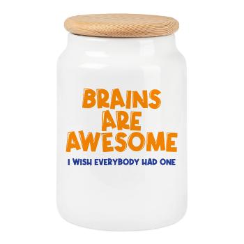 Saying Sayings Typography Humorous Statement - Cookie Jar with Wooden Lid - white - Front