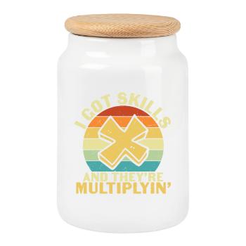 I Got Skills They’re Multiplying - Cookie Jar with Wooden Lid - white - Front