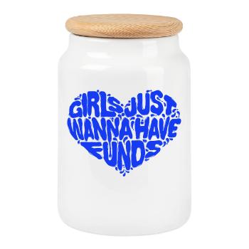 Saying Humorous Heart Statement Sayings - Cookie Jar with Wooden Lid - white - Front