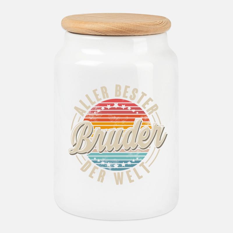 Aller Bester Bruder Der Welt. - Keksdose mit Holzdeckel - Weiß