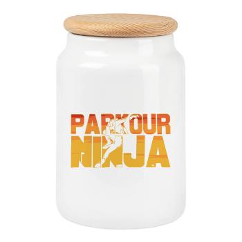 Parkour Ninja Parkour Liebhaber - Keksdose mit Holzdeckel - Weiß - Vorne