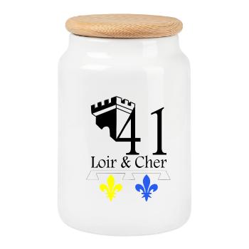 Loir & Cher - Boîte à biscuits avec couvercle en bois - blanc - Devant