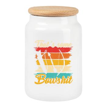 C’est une citation de tir à l’arc drôle - Boîte à biscuits avec couvercle en bois - blanc - Devant