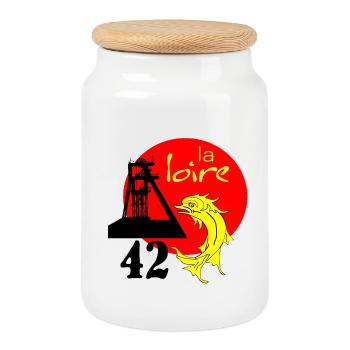 La Loire - Boîte à biscuits avec couvercle en bois - blanc - Devant