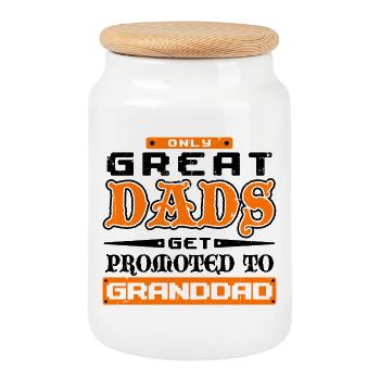 Grandpa Statement Grandpa Humorous Grandfather - Cookie Jar with Wooden Lid - white - Front