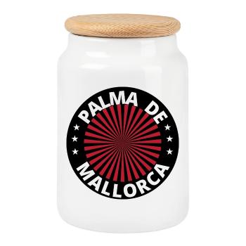 Palma de Mallorca Logo Design - Keksdose mit Holzdeckel - Weiß - Vorne