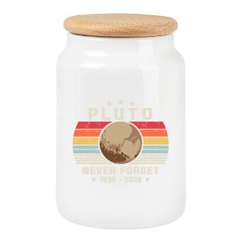 N’oubliez jamais Pluton - Boîte à biscuits avec couvercle en bois - blanc - Devant