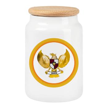 Indonésie Garuda pancasila Indonesia - Cookie Jar with Wooden Lid - white - Front