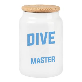 Citation plongée sous-marine Dive Master Scuba Diving - Boîte à biscuits avec couvercle en bois - blanc - Devant