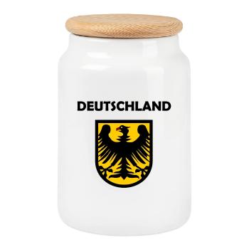 Der Deutschland Adler - Keksdose mit Holzdeckel - Weiß - Vorne