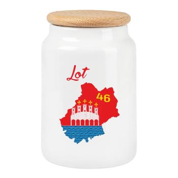 Los - Keksdose mit Holzdeckel - Weiß - Vorne