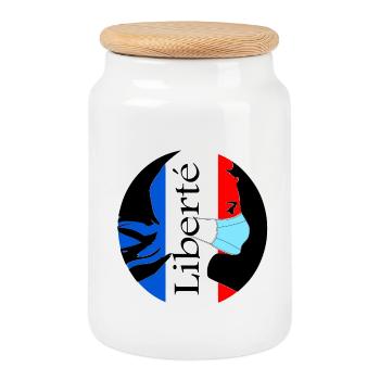 Freedom - Cookie Jar with Wooden Lid - white - Front
