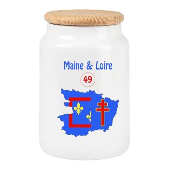 Maine & loire - Cookie Jar with Wooden Lid - white - Front