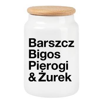 POLSKA KUCHNIA - Boîte à biscuits avec couvercle en bois - blanc - Devant