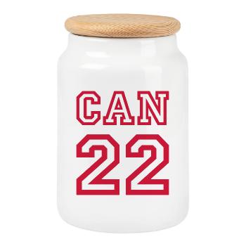 CANADA - Cookie Jar with Wooden Lid - white - Front