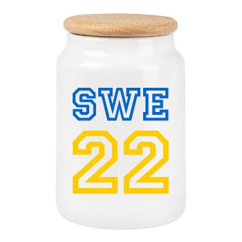SWEDEN - Keksdose mit Holzdeckel - Weiß - Vorne