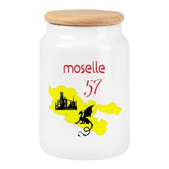 Moselle - Boîte à biscuits avec couvercle en bois - blanc - Devant