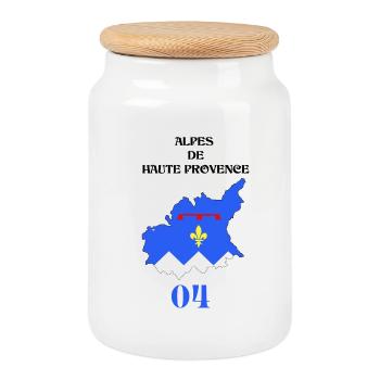 Alpes de haute provence - Boîte à biscuits avec couvercle en bois - blanc - Devant