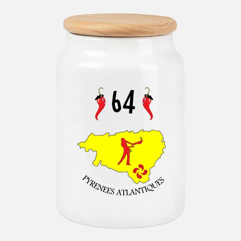 Atlantische Pyrenäen - Keksdose mit Holzdeckel - Weiß