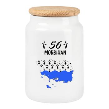 Morbihan - Cookie Jar with Wooden Lid - white - Front
