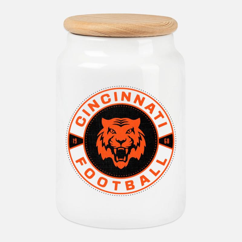 Cincinnati Football Team - Keksdose mit Holzdeckel - Weiß