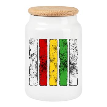Signe Reggae - Boîte à biscuits avec couvercle en bois - blanc - Devant