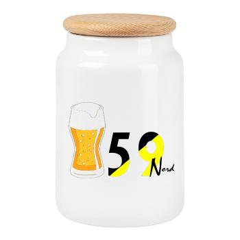 North - Cookie Jar with Wooden Lid - white - Front