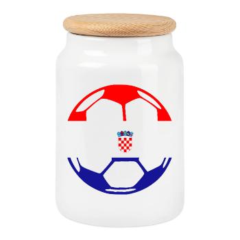 ballCROATIA - Cookie Jar with Wooden Lid - white - Front