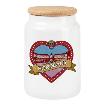 Bordeaux, Frankreich, ist meine Heimatstadt - Keksdose mit Holzdeckel - Weiß - Vorne