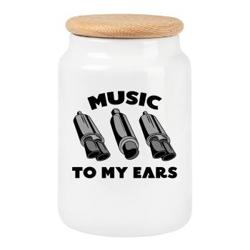 Car Lovers Car Cool Statement Car Drivers - Cookie Jar with Wooden Lid - white - Front