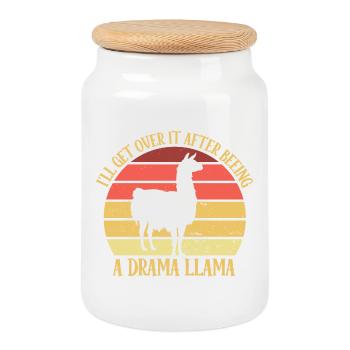 Drama LLama I'll Get Over It Attention Seeker - Cookie Jar with Wooden Lid - white - Front