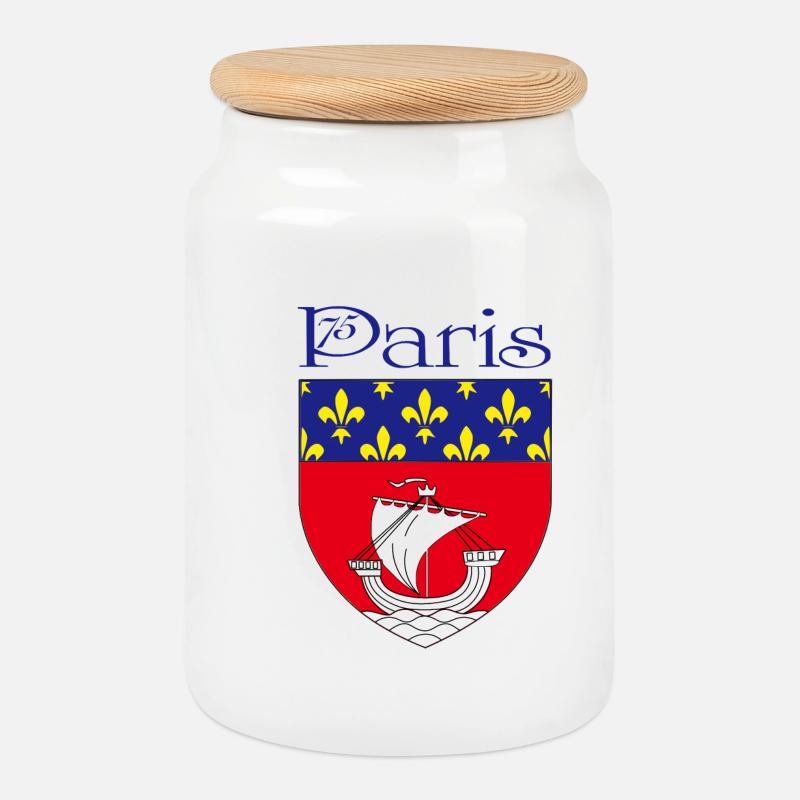 Paris - Keksdose mit Holzdeckel - Weiß