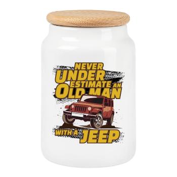 Funny Legendary Man - Cookie Jar with Wooden Lid - white - Front