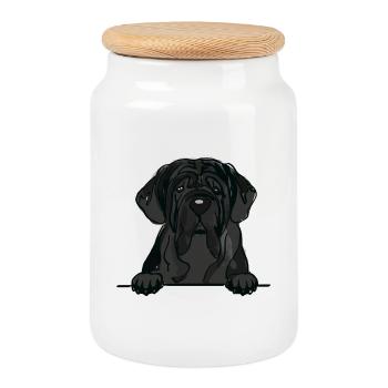 Neapolitan Mastiff Dog for Peeking Dog Lovers - Cookie Jar with Wooden Lid - white - Front