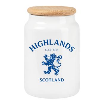 HIGHLANDS Schottland Scotland - Keksdose mit Holzdeckel - Weiß - Vorne