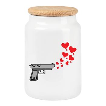 Cœur Liberté d’expression Humanité Temps de paix - Boîte à biscuits avec couvercle en bois - blanc - Devant