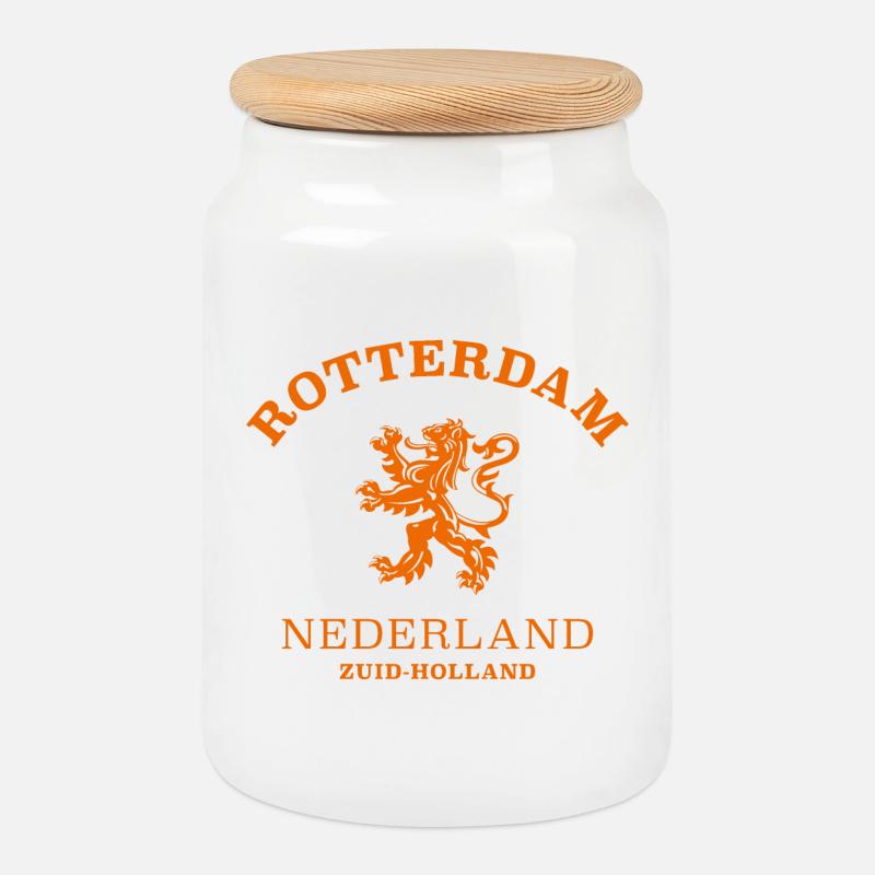 ROTTERDAM Nederland Niederlande Netherlands - Keksdose mit Holzdeckel - Weiß
