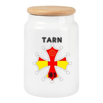 Tarn - Boîte à biscuits avec couvercle en bois - blanc - Devant