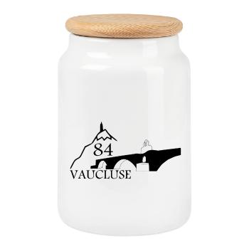 Vaucluse - Cookie Jar with Wooden Lid - white - Front