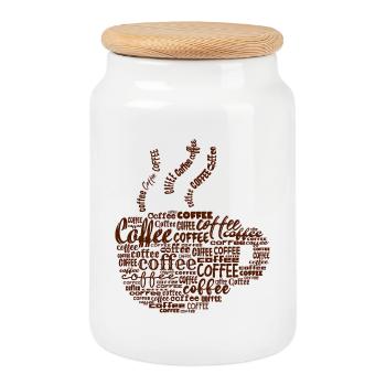 Kaffeetasse Kaffee Kaffeetrinker Kaffeeliebhaber - Keksdose mit Holzdeckel - Weiß - Vorne