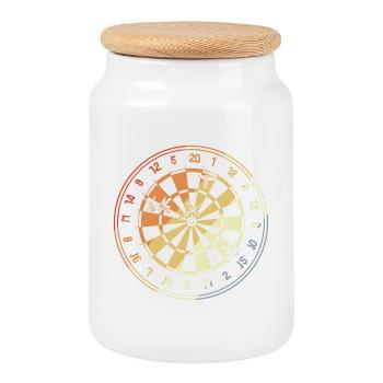 Cible - Boîte à biscuits avec couvercle en bois - blanc - Devant